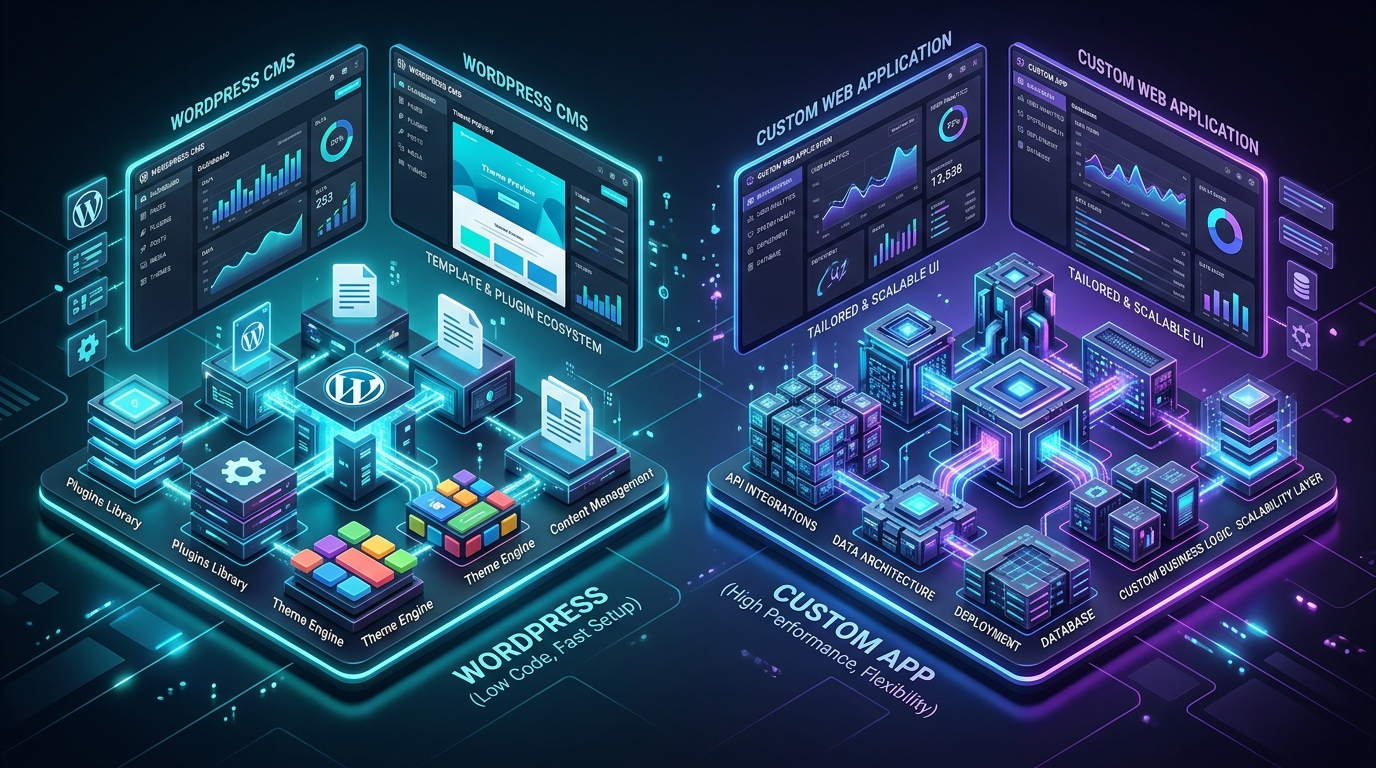 เปรียบเทียบ WordPress vs Custom Web Application: ธุรกิจของคุณควรเลือกทำเว็บแบบไหนให้คุ้มค่าที่สุด?